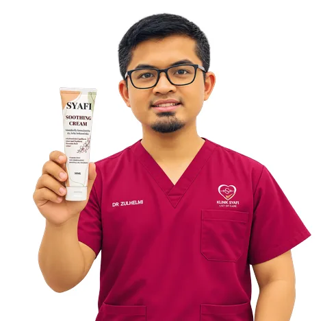 Avatar Dr Zul memegang Syafi Soothing Cream